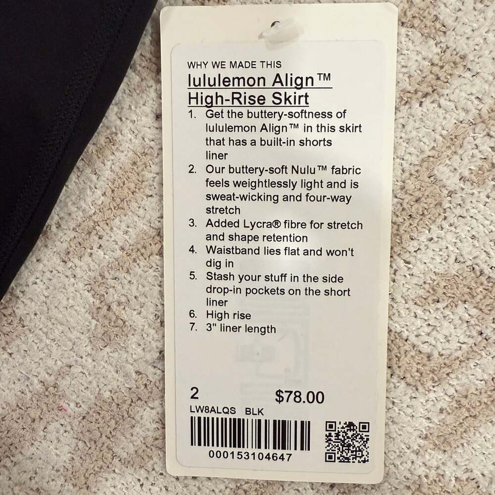 Lululemon Flutter Hem High-Rise Tennis Skirt Black - Picture 3 of 3